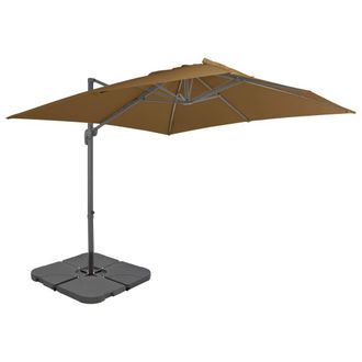 vidaXL Sombrilla De Jard&iacute;n Con Base Port&aacute;til Gris Taupe Vidaxl