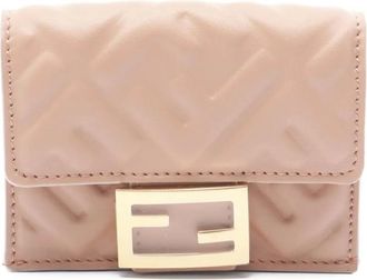 Fendi 2020s logo-embossed leather wallet - women - Calf Leather - One Size - Pink