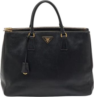 Prada Pre-owned Vintage Saffiano Lux Tote - Dames - Vintage Shopper - Zwart - ONE Size - Leer - Vintage
