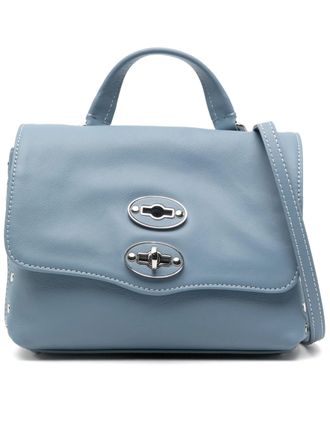 Zanellato Muted Blue Postina Saeta Leather Handbag