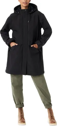 G.H. Bass & Co. Outdoor Stadium Parka Jacket Womens Black Long Sleeve Hooded FTS352