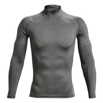 Under Armour HeatGear Compression Mock T-Shirt Carbon Heather Black 1369606-090