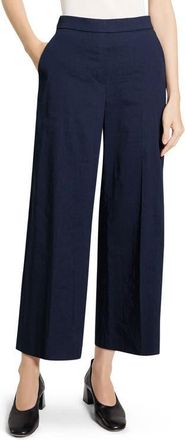 Theory Classic Straight Leg Good Linen Pants in Midnight Navy - Rl0 at Nordstrom, Size 16