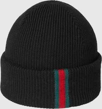 Gucci Wool Hat With Web, Size Large
