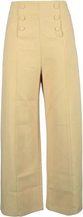 Suncoo Elegante Damesbroek - Dames - Wijde Broeken - Beige - M - Polyester - Broeken