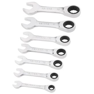 Stanley Juego De Llaves Mixtas Cortas De Carraca Gris 7 Pcs