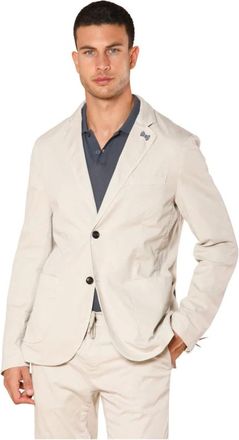 Mason's Jassen, Heren, Grijs, L, Katoen, Zomer Herenblazer van Katoen en Tencel