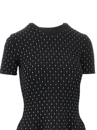 Emporio Armani Polka-Dot Knit Dress - Black
