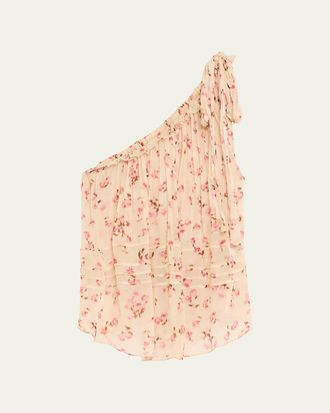 Isabel Marant Loeva Floral One-Shoulder Top