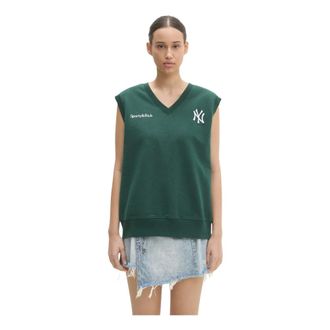 Sporty & Rich Chaleco Yankees Serif con Cuello en V - Knitwear - Mujer - Verde - S
