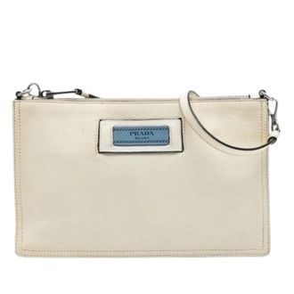 Prada Pre-owned Clutches, female, White, Size: ONE SIZE Pre-owned Etiquette Shoulder Bag