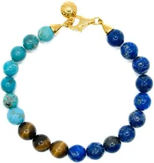 Fry Powers Lapis, Tiger Eye + Turquoise Bracelet in Blue Multi at Nordstrom