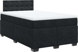 vidaXL Cama Box Spring Con Colch&oacute;n Terciopelo Negro 120x190 Cm Vidaxl