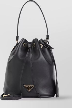 Prada leather bucket bag metal accents