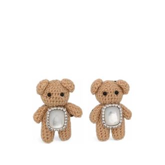 Yvmin Mini Parelmoeren Beer Oorbellen - Dames - Oorbellen - Grijs - ONE Size - Accessoires