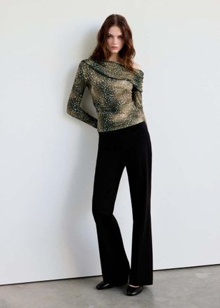 Mango Maglietta asimmetrica bambi marrone - Donna - XS - MANGO