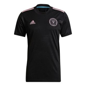adidas Mens adidas Imcf a Jsy Training Sports Short Sleeve Soccer/Football Jersey Miami International Team Away Black GI6424