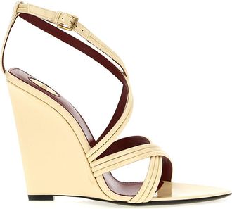 Saint Laurent White Leather Wedges