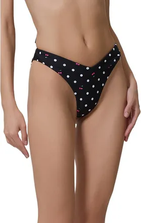 AFRM Rio V-Cut Bikini Bottoms in Cherry Dots at Nordstrom, Size X-Large