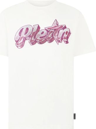 Philipp Plein T-shirt met ronde hals Gummy Plein Stones - Heren - T-shirts - Wit - M - Katoen - Tops