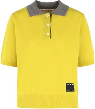 Marni Yellow Cashmere Polo Shirt