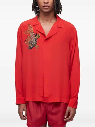 Osklen fish-print shirt - Red