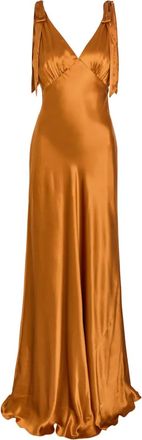 Reformation tie-strap V-neck maxi dress - Orange