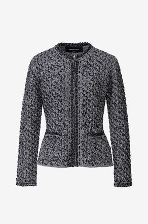 Fabiana Filippi Leichte Jacke mit rundem Ausschnitt aus Tweed mit Pailletten