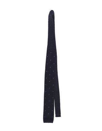 Gallo Cravatta Uomo Seta Blu/avio Tinta Unita Con Pois Ricamati Cravatta blu/avio