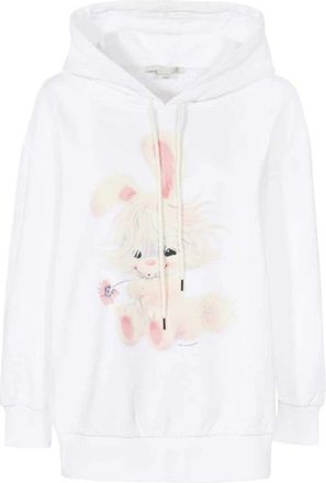 Stella McCartney Katoenen hoodie met geribde boorden - Dames - Hoodies - Wit - S - Katoen - Hoodies & sweatvesten