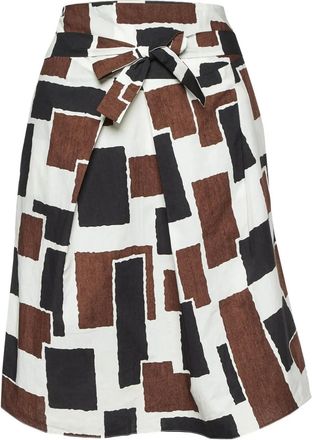 Marni geometric-print wrap skirt - Brown