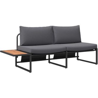vidaXL Sof&aacute; De Jard&iacute;n Con Coj&iacute;n Marr&oacute;n 200.5 X 70 X 85.5cm Metal Vidaxl