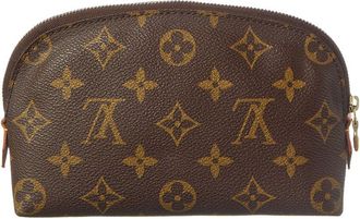 Louis Vuitton Brown Monogram Coated Canvas Cosmetic Pouch (Authentic Pre-Loved)