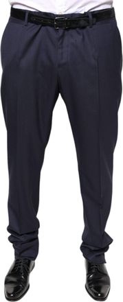 Dolce & Gabbana Mens Blue Wool Skinny Formal Dress Pants Virgin Silk