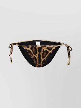 Dolce & Gabbana leopard-print string bikini bottoms