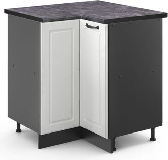 Vicco Armario De Esquina R-line, Blanco Casa De Campo, 75.6 Cm, Et Antracita