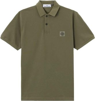 Stone Island Patch Logo Polo - Heren - Polos - Groen - XL - Katoen - Tops