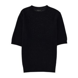 Fabiana Filippi Sparkle Knit Top - Dames - Ronde hals truien - Blauw - S - Truien & Vesten