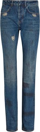 AARON ESH Distressed Slim Straight-leg Jeans - Denim - 10 (UK10 / S)