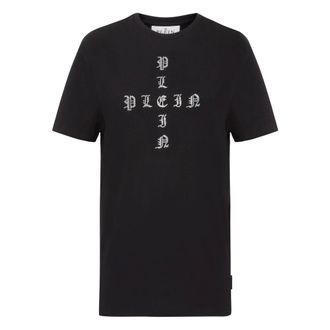 Philipp Plein Dames, Tops, Zwart, Maat: L Katoen