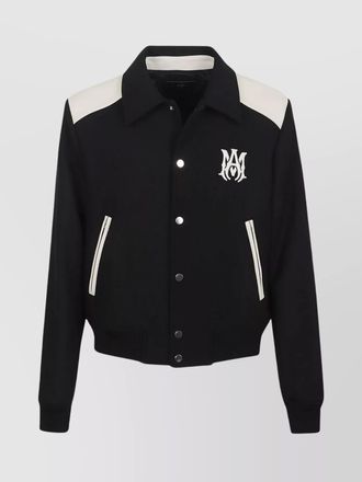 Amiri ribbed varsity jacket contrast inserts