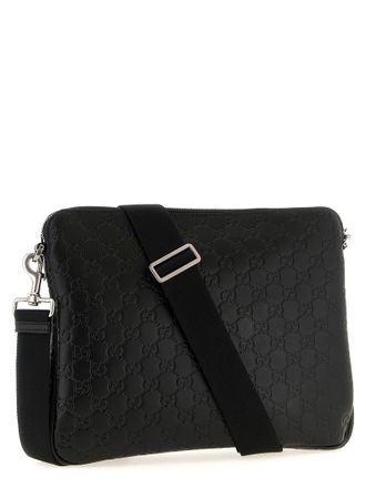 Gucci Mens Black Calfskin Crossbody Bag