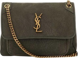 Saint Laurent Grey Niki Medium Shoulder Bag