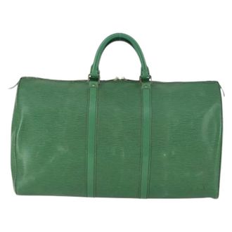 Louis Vuitton Pre-owned Weekend Bags, unisex, Green, Size: ONE SIZE Pre-owned Leather Weekend Bag