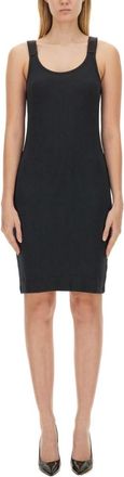 Helmut Lang Black Scoop Neck Knee Length Dress