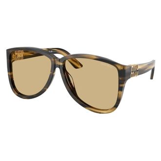 Miu Miu Sunglasses, female, Brown, Size: 61 MM Stylish Sunglasses in Coral Color