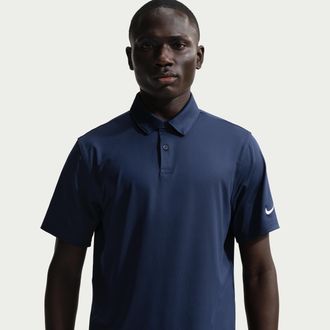 Nike Mens Velocity Dri-FIT Sleeve Logo Golf Polo in Blue | IQ6689-419