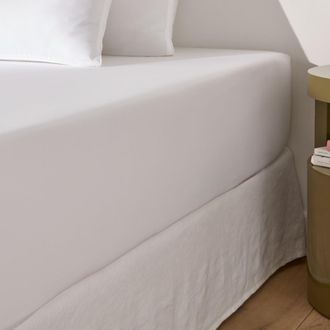 La Redoute Interieurs Hoeslaken in katoensatijn, omslag 30 cm, Opale