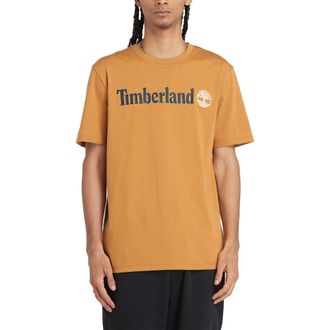 Timberland Linear Logo Short Sleeve tee T-Shirt for Men, Wheat Boot, L
