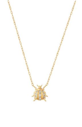 Sara Weinstock Lady Bug Diamond Necklace in Yellow Gold at Nordstrom